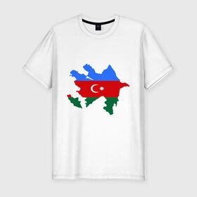 Мужская футболка премиум с принтом Azerbaijan map , 92% хлопок, 8% лайкра | приталенный силуэт, круглый вырез ворота, длина до линии бедра, короткий рукав | azerbaijan | azerbaijan map | map | азербайджан | азербайджанец | карта азербайджана