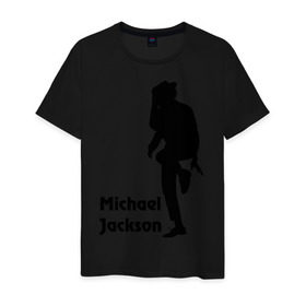 Мужская футболка хлопок с принтом Michael Jackson (15) , 100% хлопок | прямой крой, круглый вырез горловины, длина до линии бедер, слегка спущенное плечо. | michael jackson | pop | король | легенда | майкл джексон | поп | силуэт