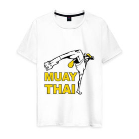 Мужская футболка хлопок с принтом Muay thai (Тайский бокс) , 100% хлопок | прямой крой, круглый вырез горловины, длина до линии бедер, слегка спущенное плечо. | муай тай