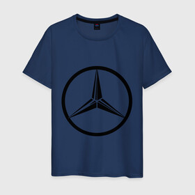 Мужская футболка хлопок с принтом Mercedes-Benz logo , 100% хлопок | прямой крой, круглый вырез горловины, длина до линии бедер, слегка спущенное плечо. | Тематика изображения на принте: mercedes | mercedes benz | логотип mercedes | логотип mercedes benz | логотип мерседерс бенс | мерен | мерседерс | мерседерс бенс