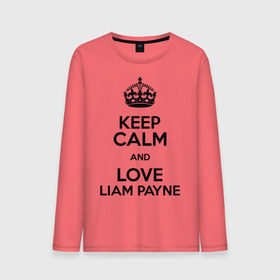 Мужской лонгслив хлопок с принтом Keep calm and love Liam Payne , 100% хлопок |  | 1d | keep calm | liam payne | music | one direction | лиам пейн