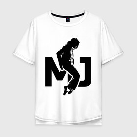 Мужская футболка хлопок Oversize с принтом Майкл Джексон , 100% хлопок | свободный крой, круглый ворот, “спинка” длиннее передней части | jackson | king | michael | music | pop | джексон | джэксон | король | майкл | музыка | поп | попса
