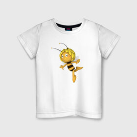 Детская футболка хлопок с принтом Пчелка Майя , 100% хлопок | круглый вырез горловины, полуприлегающий силуэт, длина до линии бедер | Тематика изображения на принте: : животные | zoobe | прикол | приложение | сообщения