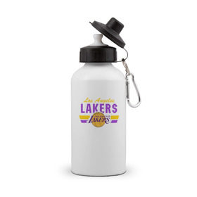 Бутылка спортивная с принтом Los Angeles Lakers , металл | емкость — 500 мл, в комплекте две пластиковые крышки и карабин для крепления | Тематика изображения на принте: basketball | lakers | баскетболл | лос анджелес | нба
