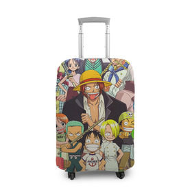Чехол для чемодана 3D с принтом One Piece , 86% полиэфир, 14% спандекс | двустороннее нанесение принта, прорези для ручек и колес | anime | one piece | аниме | ван пис