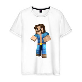 Мужская футболка хлопок с принтом Чак Норрис (Minecraft) , 100% хлопок | прямой крой, круглый вырез горловины, длина до линии бедер, слегка спущенное плечо. | norris | майнкрафт