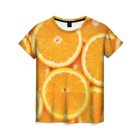 Женская футболка 3D с принтом Апельсинчик , 100% полиэфир ( синтетическое хлопкоподобное полотно) | прямой крой, круглый вырез горловины, длина до линии бедер | orange | апельсин | фрукты