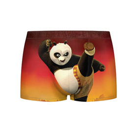 Мужские трусы 3D с принтом Кунг фу панда , 50% хлопок, 50% полиэстер | классическая посадка, на поясе мягкая тканевая резинка | kung fu | kung fu panda | panda | кунг фу | кунг фу панда | кунгфу | панда. кунг фу | по