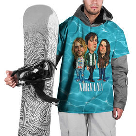 Накидка на куртку 3D с принтом Шаржи группа Nirvana , 100% полиэстер |  | cobain | curt | nirvana | rock | группа | кобейн | курт | нирвана | рок