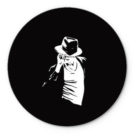 Коврик круглый с принтом Michael Jackson , резина и полиэстер | круглая форма, изображение наносится на всю лицевую часть | майкл джексон