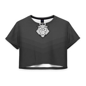Женская футболка 3D укороченная с принтом G2 eSports , 100% полиэстер | круглая горловина, длина футболки до линии талии, рукава с отворотами | csgo | cybersport | esports | g2 | team | г2 | ксго
