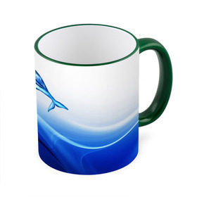 Кружка 3D с принтом Дельфин , керамика | ёмкость 330 мл | дельфин | море | рыбка