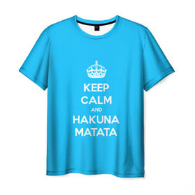 Мужская футболка 3D с принтом hakuna matata , 100% полиэфир | прямой крой, круглый вырез горловины, длина до линии бедер | Тематика изображения на принте: 