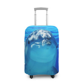 Чехол для чемодана 3D с принтом Дельфин , 86% полиэфир, 14% спандекс | двустороннее нанесение принта, прорези для ручек и колес | вода | дельфин | море | отдых | отпуск | подводный мир | туризм