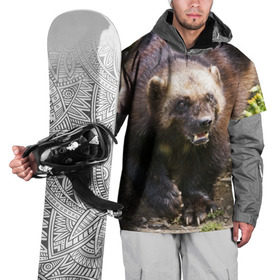 Накидка на куртку 3D с принтом Росомаха , 100% полиэстер |  | животные | лес | медведи | охота | природа | туризм