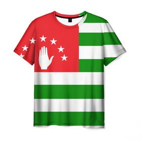 Мужская футболка 3D с принтом Абхазия , 100% полиэфир | прямой крой, круглый вырез горловины, длина до линии бедер | кавказ | море | республика | россия