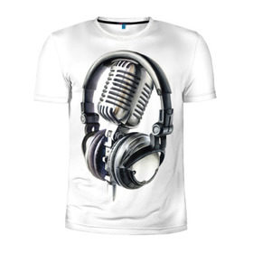 Мужская футболка 3D спортивная с принтом Диджей , 100% полиэстер с улучшенными характеристиками | приталенный силуэт, круглая горловина, широкие плечи, сужается к линии бедра | dj | klub | music | диджей | клуб | микрофон | музыка | наушники