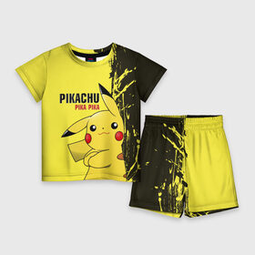 Детский костюм с шортами 3D с принтом Pikachu Pika Pika ,  |  | go | pikachu | pokemon | го | пика | пикачу | покемон