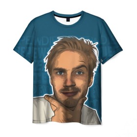 Мужская футболка 3D с принтом Pew die pie , 100% полиэфир | прямой крой, круглый вырез горловины, длина до линии бедер | pewdiepie