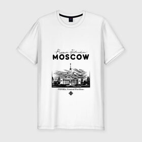 Мужская футболка премиум с принтом Москва, ВДНХ , 92% хлопок, 8% лайкра | приталенный силуэт, круглый вырез ворота, длина до линии бедра, короткий рукав | 