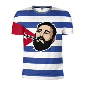 Мужская футболка 3D спортивная с принтом Fidel Castro , 100% полиэстер с улучшенными характеристиками | приталенный силуэт, круглая горловина, широкие плечи, сужается к линии бедра | castro | che | fidel | guevara | гевара | кастро | фидель | че