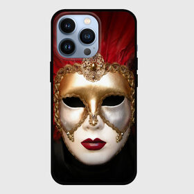 Чехол для iPhone 13 Pro с принтом Венецианская маска ,  |  | венеция | италия | карнавал | красный | лицо | перья