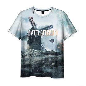 Мужская футболка 3D с принтом Battlefield 1 , 100% полиэфир | прямой крой, круглый вырез горловины, длина до линии бедер | батла | батлфилд