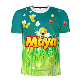 Мужская футболка 3D спортивная с принтом Пчелка Майя , 100% полиэстер с улучшенными характеристиками | приталенный силуэт, круглая горловина, широкие плечи, сужается к линии бедра | Тематика изображения на принте: пчелка майя