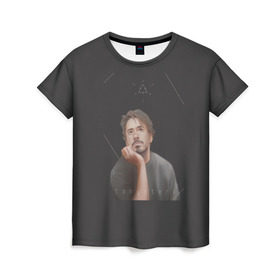 Женская футболка 3D с принтом Tony Stark , 100% полиэфир ( синтетическое хлопкоподобное полотно) | прямой крой, круглый вырез горловины, длина до линии бедер | младший | роберт