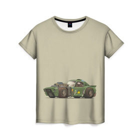 Женская футболка 3D с принтом Гонка , 100% полиэфир ( синтетическое хлопкоподобное полотно) | прямой крой, круглый вырез горловины, длина до линии бедер | 1967 | ford | gt 500 | mustang | shelby | гонка | гт 500 | тачка форд