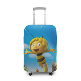 Чехол для чемодана 3D с принтом Пчелка Майя , 86% полиэфир, 14% спандекс | двустороннее нанесение принта, прорези для ручек и колес | вилли | майя | мая | пчелка | пчёлка майя | флип