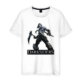 Мужская футболка хлопок с принтом Darksiders 7 , 100% хлопок | прямой крой, круглый вырез горловины, длина до линии бедер, слегка спущенное плечо. | Тематика изображения на принте: darksiders