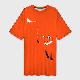 Платье-футболка 3D с принтом Лисица ,  |  | зверь | лис | лиса | лисица | лисонька | рыжая | хищник