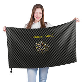 Флаг 3D с принтом Гвинт: нильфгаард , 100% полиэстер | плотность ткани — 95 г/м2, размер — 67 х 109 см. Принт наносится с одной стороны | ведьмак | гвинт | нильфгаард | черное солнце | эмгыр