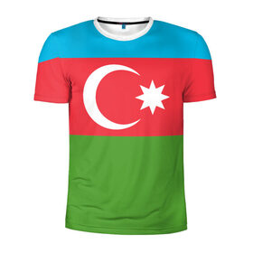 Мужская футболка 3D спортивная с принтом Азербайджан , 100% полиэстер с улучшенными характеристиками | приталенный силуэт, круглая горловина, широкие плечи, сужается к линии бедра | Тематика изображения на принте: azerbaijan | azrbaycan | звезда | ислам | полумесяц | флаг