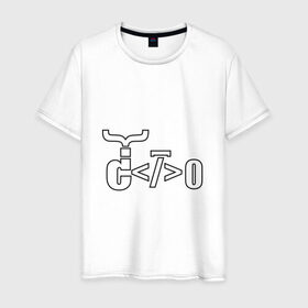 Мужская футболка хлопок с принтом Велосипед программиста , 100% хлопок | прямой крой, круглый вырез горловины, длина до линии бедер, слегка спущенное плечо. | велосипед | код | программирование | программист | символы