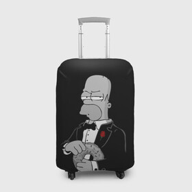 Чехол для чемодана 3D с принтом Гомер , 86% полиэфир, 14% спандекс | двустороннее нанесение принта, прорези для ручек и колес | homer | mafia | simpson | simpsons | гомер симпсон | мафия | пончик | пончики