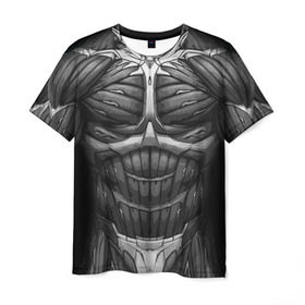 Мужская футболка 3D с принтом Экзоскелет CRYSIS , 100% полиэфир | прямой крой, круглый вырез горловины, длина до линии бедер | crysis |   робот | бионический | бронь | броня | доспехи | костюм | крайсис | экзоскелет