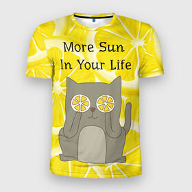 Мужская футболка 3D спортивная с принтом More Sun In Your Life , 100% полиэстер с улучшенными характеристиками | приталенный силуэт, круглая горловина, широкие плечи, сужается к линии бедра | cat | kitty | lemon | lemonade | limon | pussycat | summer | жара | желтый | кот | котенок | котики | котэ | кошка | лемон | лемонад | лето | лимон | лимонад | позитив | серый | сок | солнце | сочный | фрукт | цитрус | черный | яркий