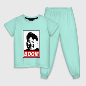 Детская пижама хлопок с принтом BOOM КИМ ЧЕН ЫН , 100% хлопок |  брюки и футболка прямого кроя, без карманов, на брюках мягкая резинка на поясе и по низу штанин
 | boom | kim chen eun | mems | ким чен ын | кнр | мемы | северная корея | ядерные ракеты