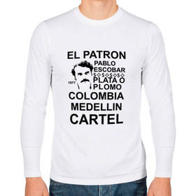 Мужской лонгслив хлопок с принтом Pablo Escobar , 100% хлопок |  | escobar | loving pablo | эскобар