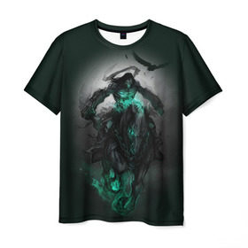 Мужская футболка 3D с принтом Darksiders III , 100% полиэфир | прямой крой, круглый вырез горловины, длина до линии бедер | playstation | ворон | всадник | конь | яд | ярость