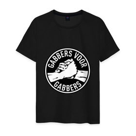 Мужская футболка хлопок с принтом Gabbers , 100% хлопок | прямой крой, круглый вырез горловины, длина до линии бедер, слегка спущенное плечо. | gabber | hardcore | hardcoremusic