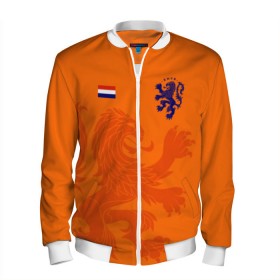 Мужской бомбер 3D с принтом Сборная Голландии , 100% полиэстер | застегивается на молнию, по бокам два кармана без застежек, по низу бомбера и на воротнике - эластичная резинка | Тематика изображения на принте: holland | nederland | netherlands | голландия | нидерланды | сборная голландии | сборная голландии по футболу | сборная нидерландов | форма | футбольные сборные | чемпионат