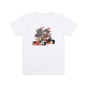 Детская футболка хлопок с принтом Картинг , 100% хлопок | круглый вырез горловины, полуприлегающий силуэт, длина до линии бедер | cart | f1 | formula 1 | автомобиль | гонка | гонки | гоночные | гоночный | картинг | машина | суперкарт | формула 1