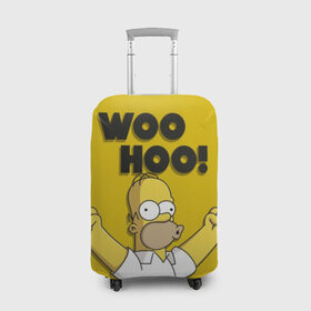 Чехол для чемодана 3D с принтом HOMER - WOO HOO! , 86% полиэфир, 14% спандекс | двустороннее нанесение принта, прорези для ручек и колес | bart | homer | lisa | the simpsons | барт | гомер | лиза | мэгги | симпсоны