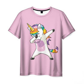 Мужская футболка 3D с принтом Единорог , 100% полиэфир | прямой крой, круглый вырез горловины, длина до линии бедер | animal | cool | cute | fabulous | horn | horse | magical | pink | rainbow | unicorn | волшебный | единорог | животное | лошадь | милый | прикольный | радуга | рог | розовый | сказочный