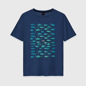 Женская футболка хлопок Oversize с принтом Меланхолично-скептичные рыбы , 100% хлопок | свободный крой, круглый ворот, спущенный рукав, длина до линии бедер
 | bird born | арт | иллюстрация | ирония | мы | общество | подозревака | противостояние | рыбы | сопротивление | социум | юмор | я