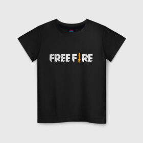 Детская футболка хлопок с принтом Garena Free Fire , 100% хлопок | круглый вырез горловины, полуприлегающий силуэт, длина до линии бедер | battlegrounds | fire | free | garena | гарена | фаер | фри