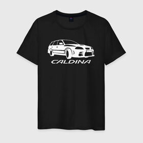Мужская футболка хлопок с принтом Toyota Caldina , 100% хлопок | прямой крой, круглый вырез горловины, длина до линии бедер, слегка спущенное плечо. | caldina | toyota | toyota caldina